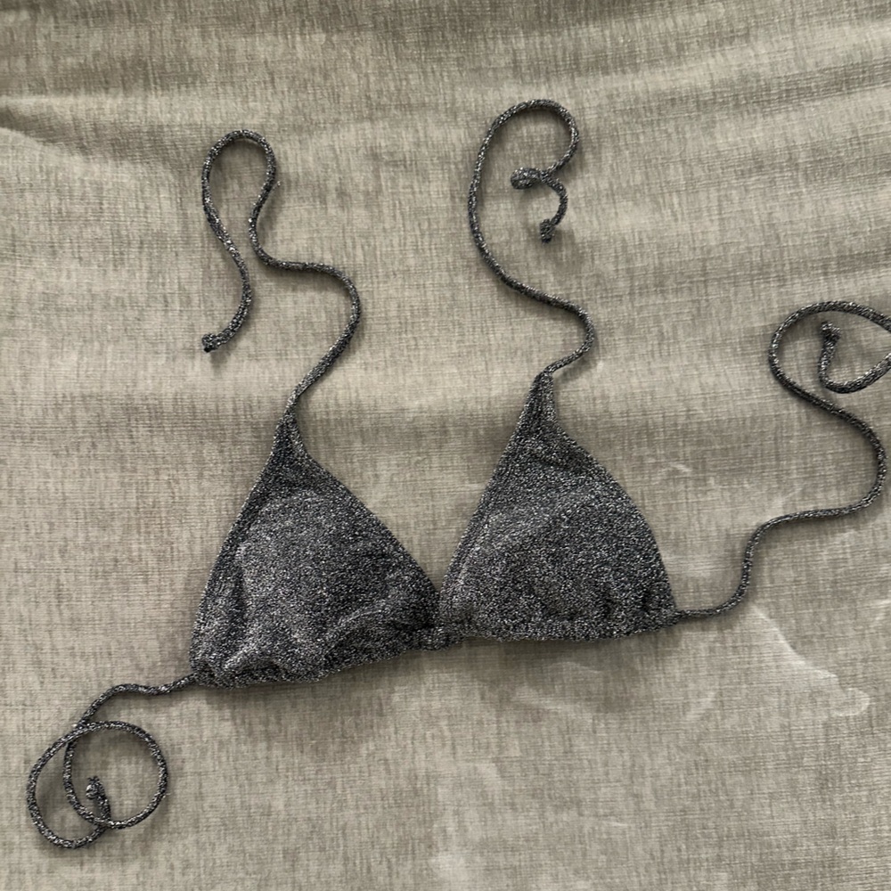 Cotton On Metallic Gray Bikini Top